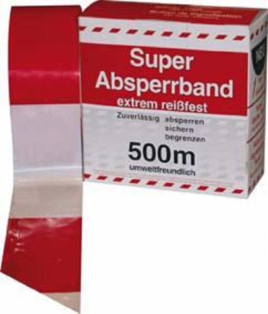 10010245 QSAFE AFZETBAND ROOD/WIT, 1 ROL A 500 METER