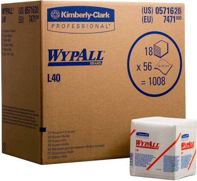 10433118 KIMBERLY-CLARK WYPALL POETSDOEKEN LENGTE VEL 330MM,BREEDTE 317MM 7471, 18 PAKKEN A 56 DOEKEN