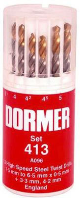 DORMER 13-Delige set HSS korte spiraalboren A094
