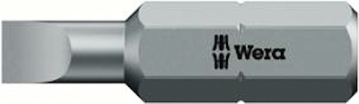 WERA bits voor sleufschroeven 1/4'' 25mm taaihard