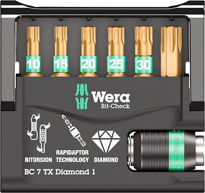 Bit-assortiment 7-dlg. TX diamant 1 Wera